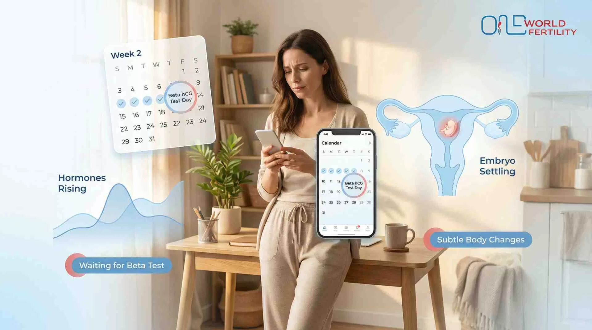 What should be expected in the second week of IVF pregnancy