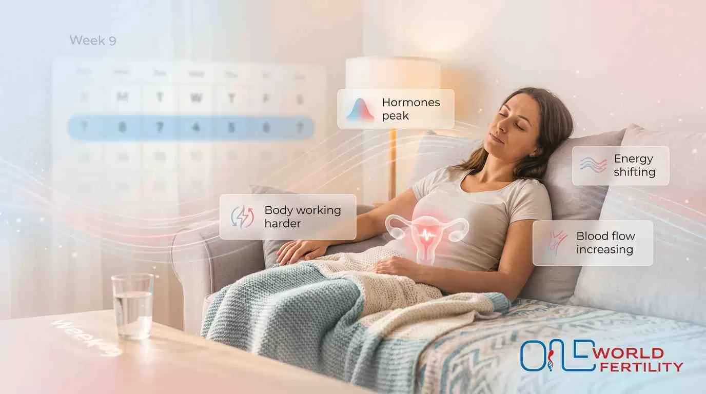9th week of IVF pregnancy symptoms including fatigue and hormonal changes explained for early pregnancy
