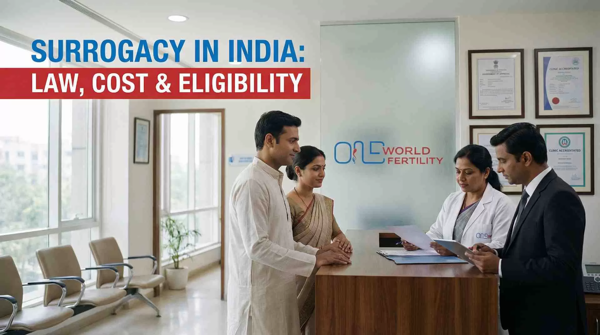 Indian couple consulting with fertility doctor about surrogacy treatment options and legal requirements in India