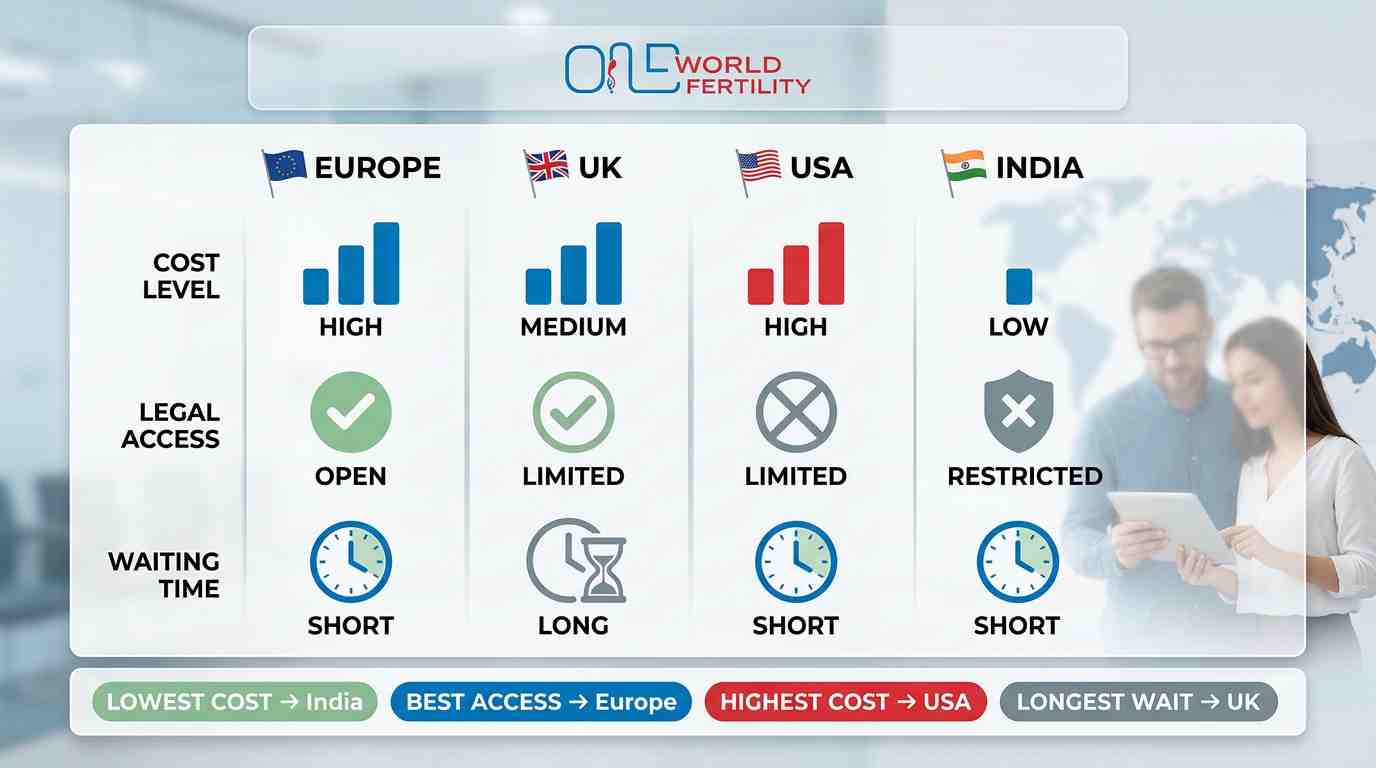 IVF Cost in Europe vs UK, USA, and India IVF Cost in Europe vs UK, USA, and India